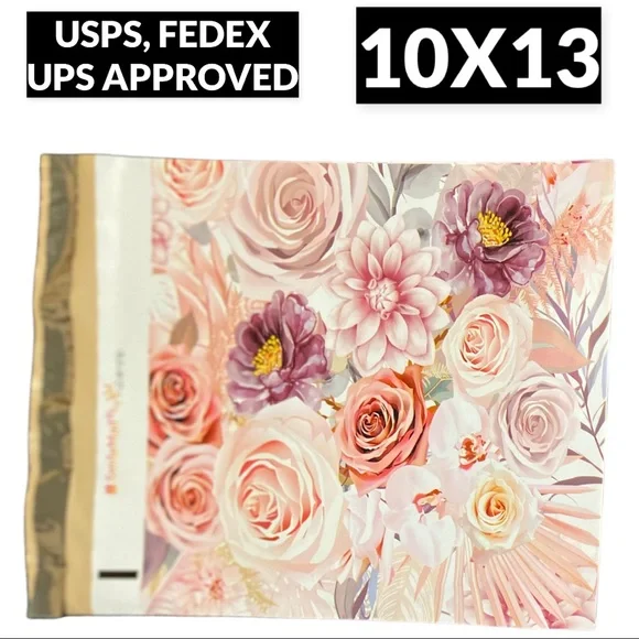 50 10X13 Boho Floral Roses Poly Mailers PRICE IS FIRM - Picture 5 of 6